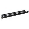 Solarix SX24L-5E-UTP-BK patch panel 1U 24x RJ45 kat. 5e UTP z listwą wspornikową, czarny