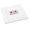 Solarix SX9-2-6-STP-WH podtynkowe gniazdko ekranowane kat. 6, 2x RJ45