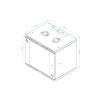 Stalflex S-RC19-9U-600GG szafa Rack 19" 9U 600 mm, drzwi szklane, szara (wisząca)