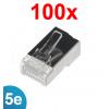 Wtyk RJ45 kat. 5e ekranowany z pozłacanymi pinami FTP na drut 100 szt.